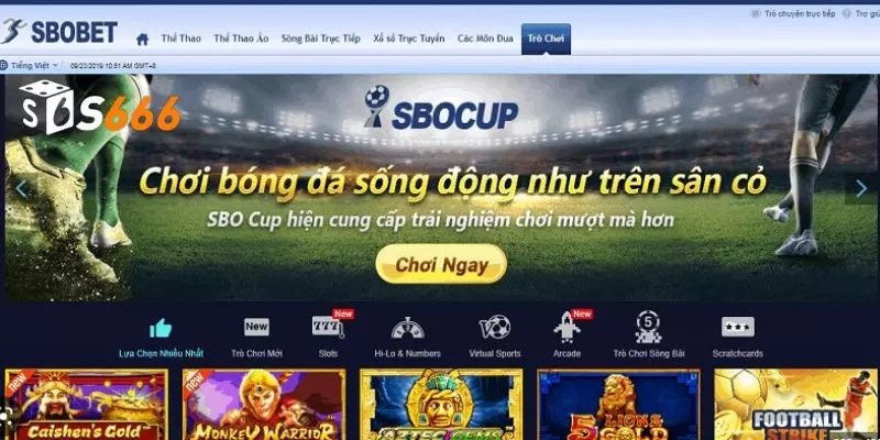 Các trò chơi cá cược phổ biến trên Sbobet S666